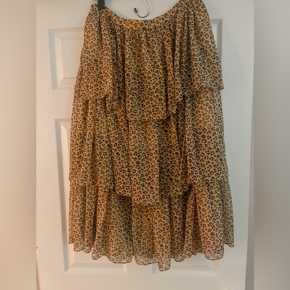 Rachel Parcell print tiered ruffle skirt
